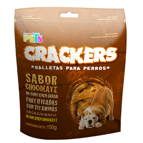 Crackers chocolate. Galletas para perro