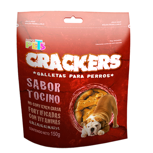 Crackers tocino. Galletas para perro