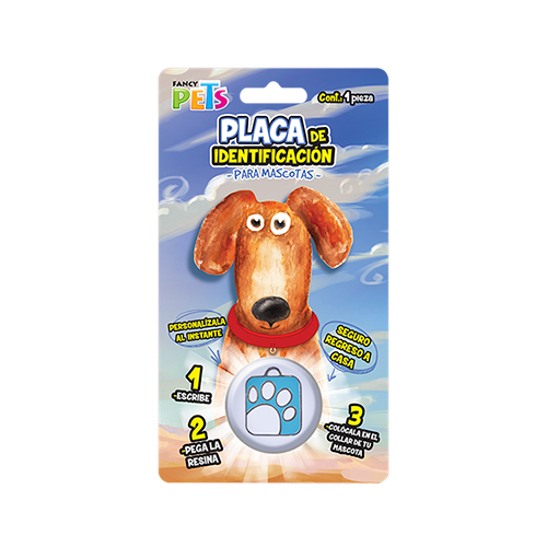 Placa para mascota huellita cuadrada