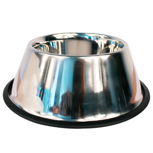 Plato de acero para perro de orejas largas